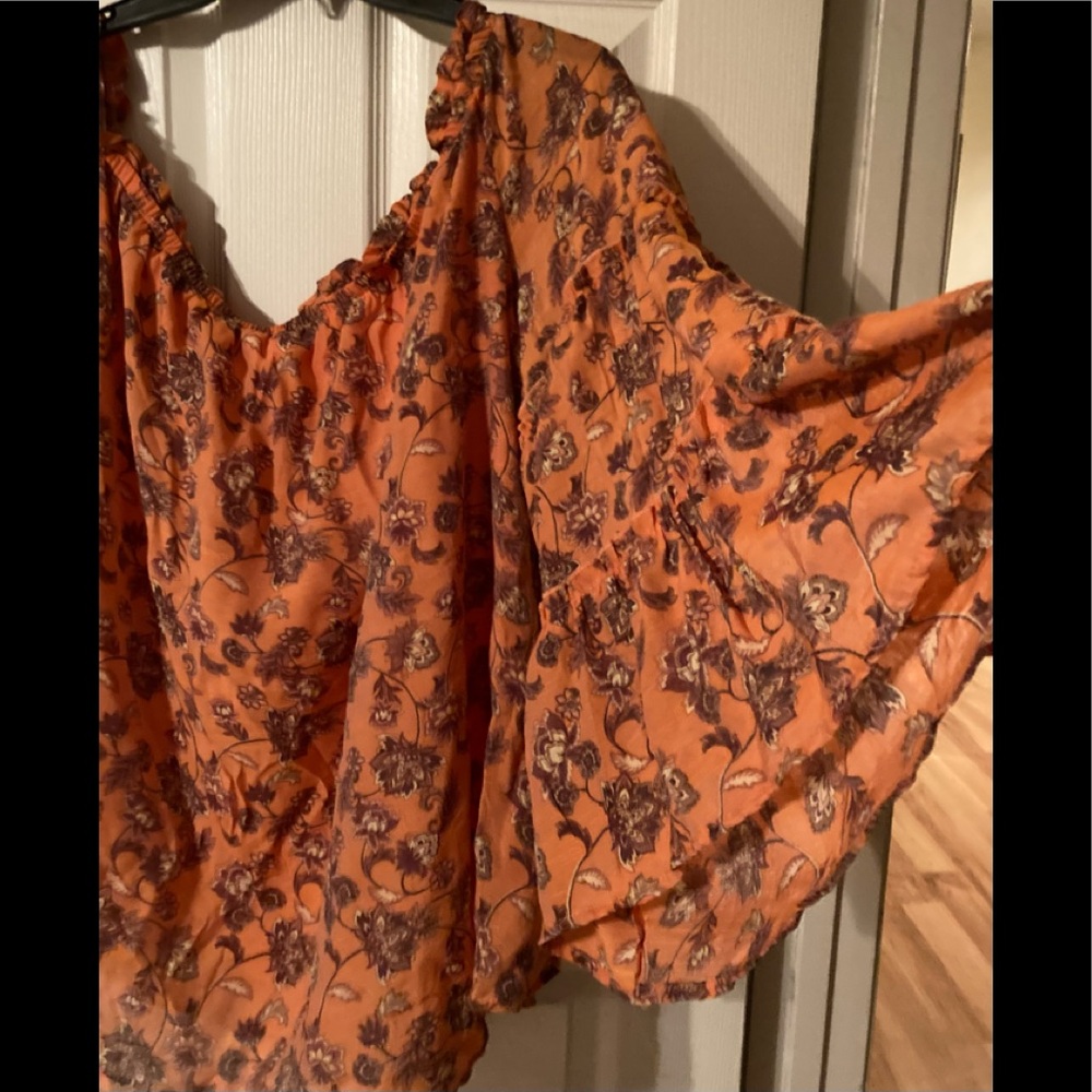 Pretty & Perfect Rue+ Top Size 2X Flowing Sleeves Off-the-Shoulder Shirt NEW!